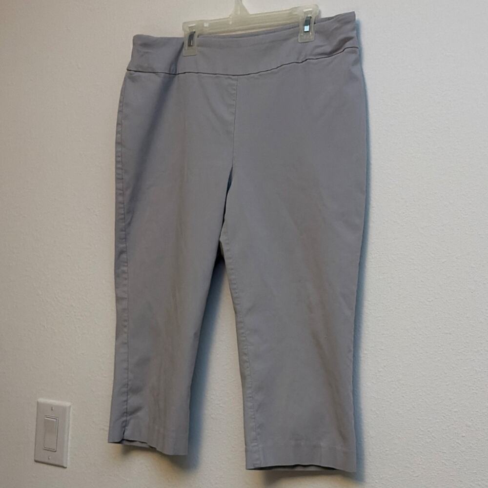 Dana Buchman Gray Capri Straight Leg Flat Front Pants Women's